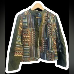 Multicolor Patterned Women's Abstract Print Jacket